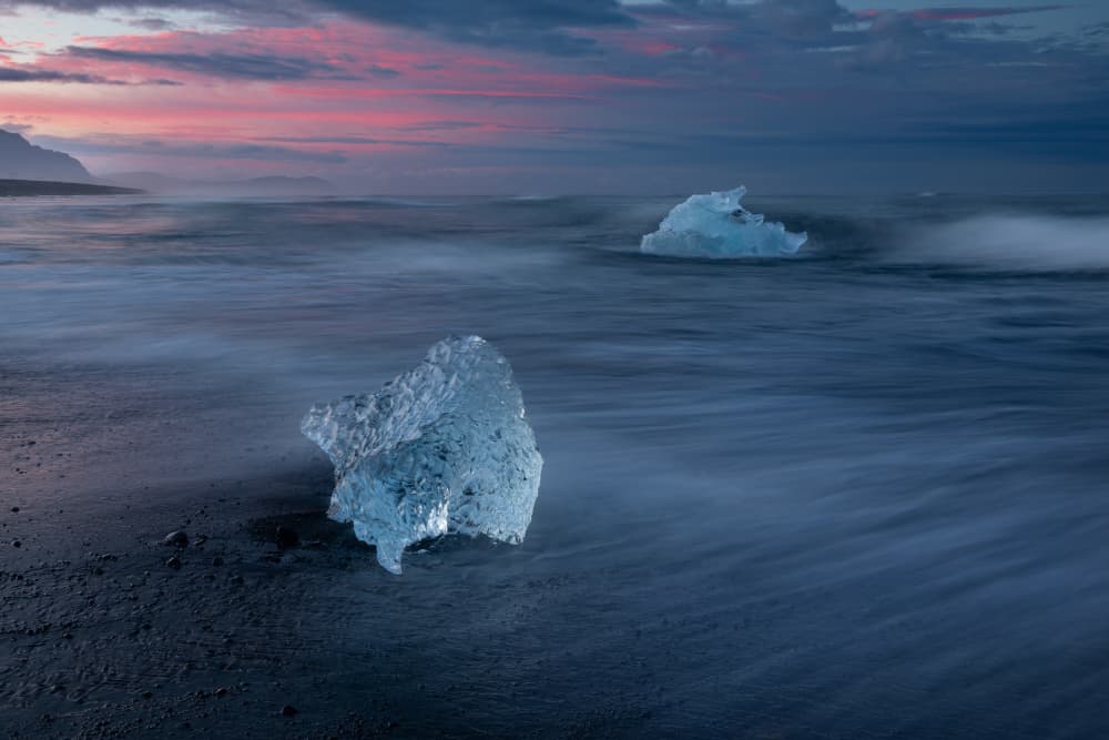 Pink Sky Ice Beach by Lazar Ioan Ovidiu — canvas wall art