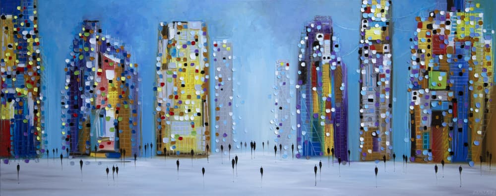 Modern City Lights by Ekaterina Ermilkina — canvas wall art