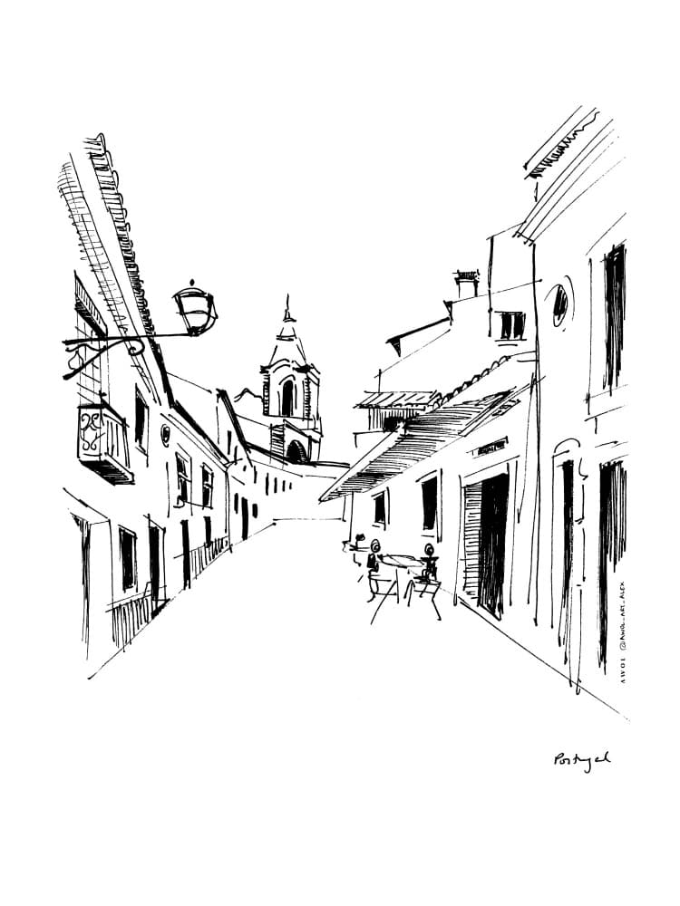 Charming Portugal Street by Awol Art Alex — canvas wall art