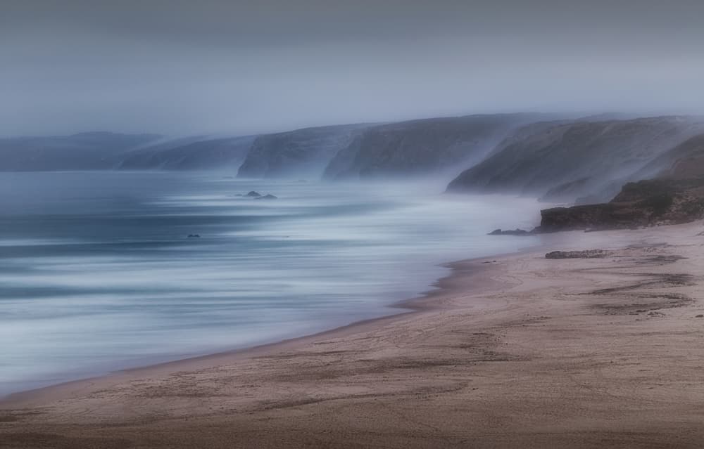 Misty Coastal Landscape by Lola Gutiérrez — canvas wall art