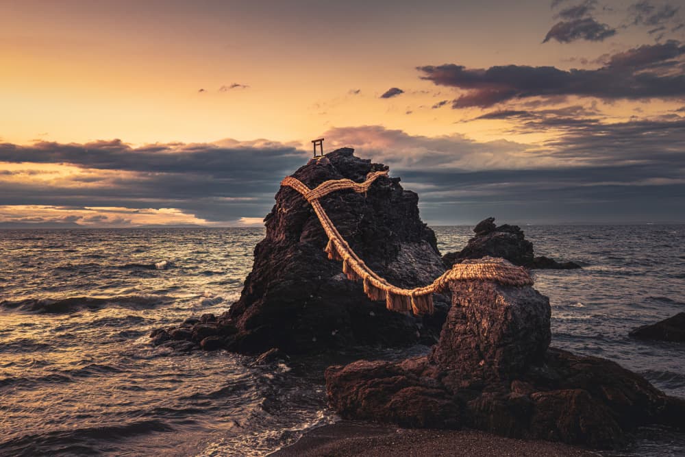 Sacred Married Rocks Sunset by Marco Tagliarino — canvas wall art