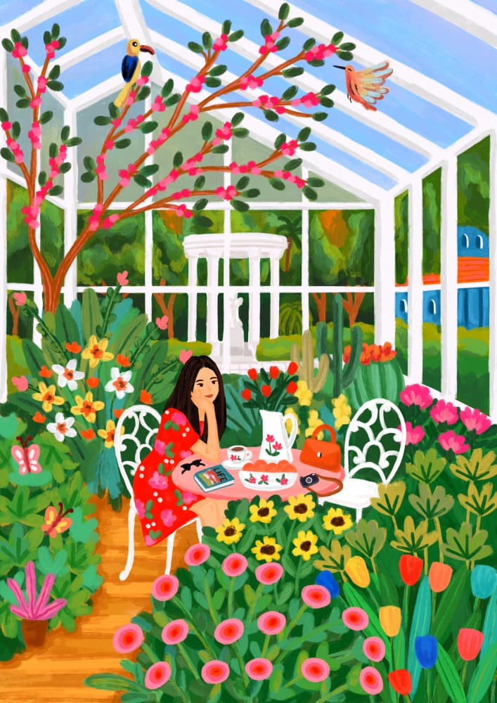 Vibrant Greenhouse Garden by Nidhi Kachhadiya — canvas wall art