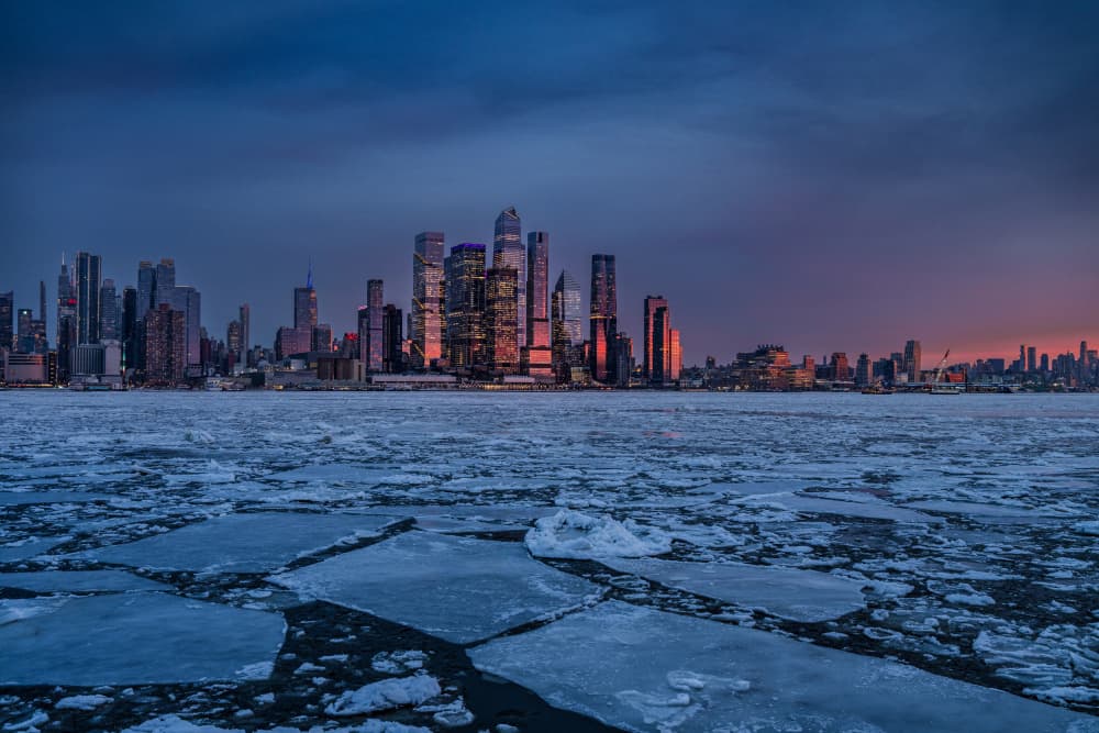 Icy City Twilight Skyline by Wei (David) Dai — canvas wall art