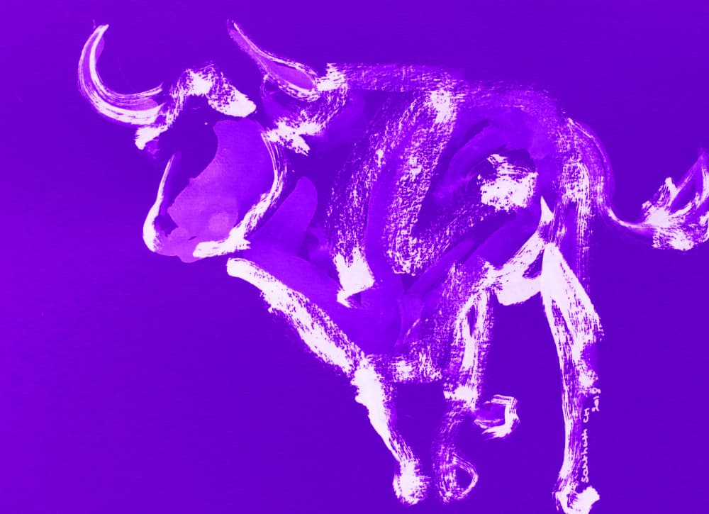 Dynamic Purple Bull by Santhosh ch — canvas wall art