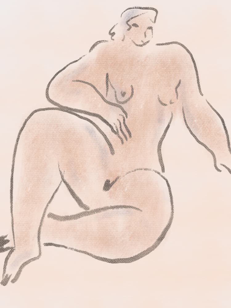 Warm Nude Study by Little Dean — canvas wall art