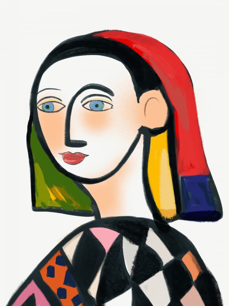Vibrant Abstract Woman by Little Dean — canvas wall art