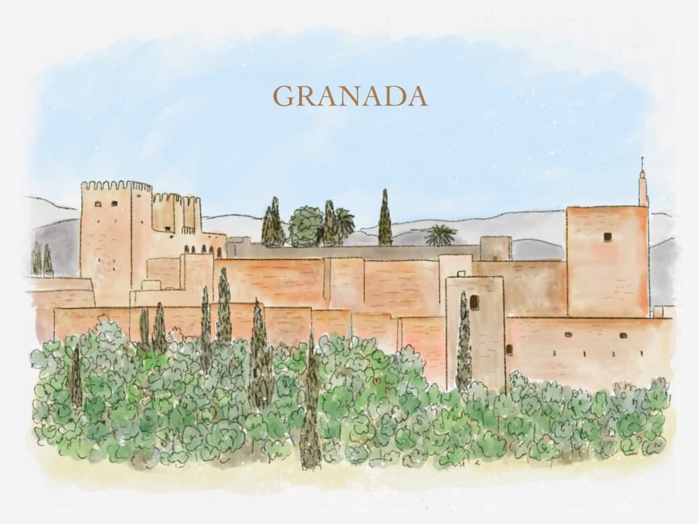 Granada Alhambra Palace by Aliya Putrus — canvas wall art