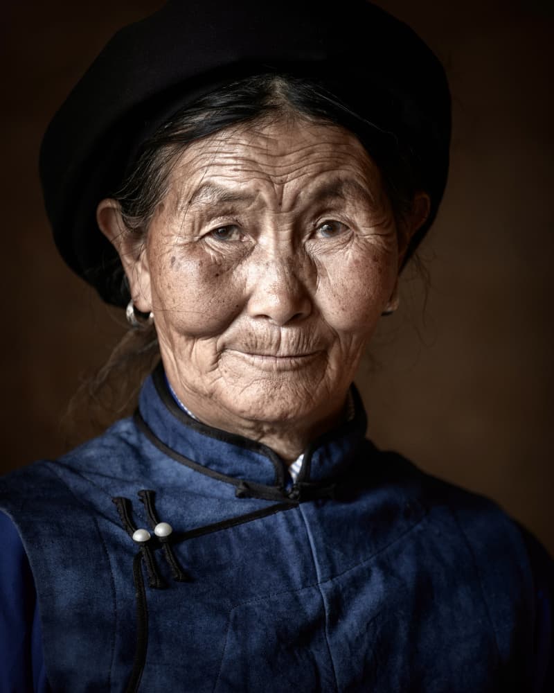 Elderly Asian Portrait by Tori E Bohn — canvas wall art