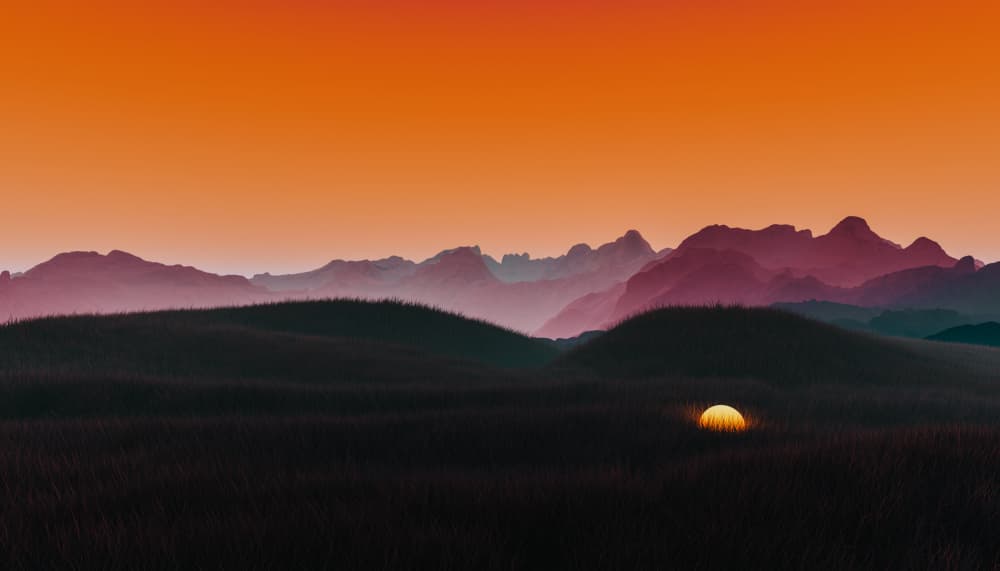 Orange Mountain Sunset by Javier Pardina — canvas wall art