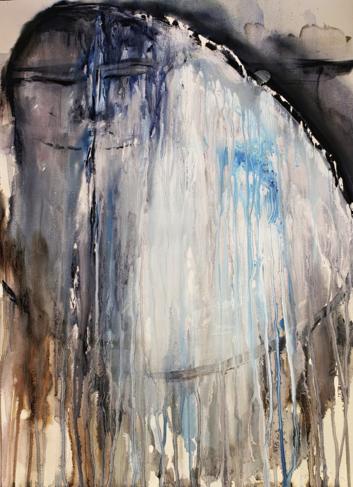 Melancholy Blue Figure by RodMacIver — canvas wall art