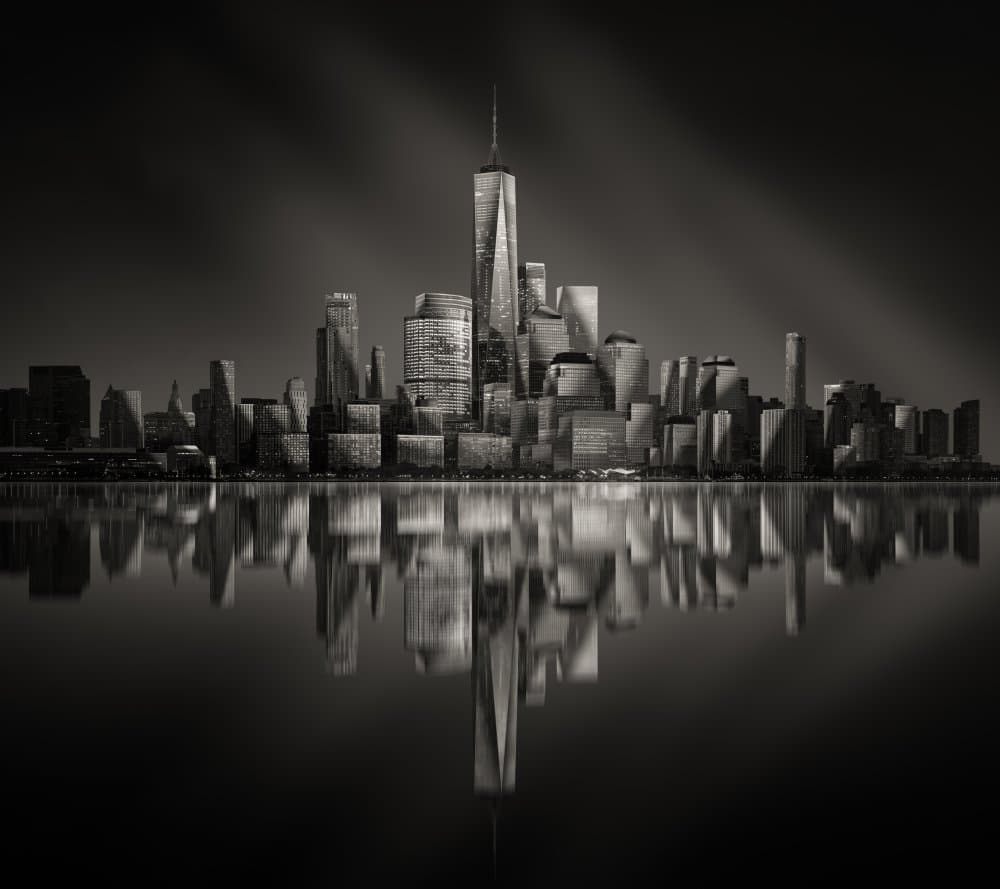 Modern City Reflection by Johnny Chen — canvas wall art