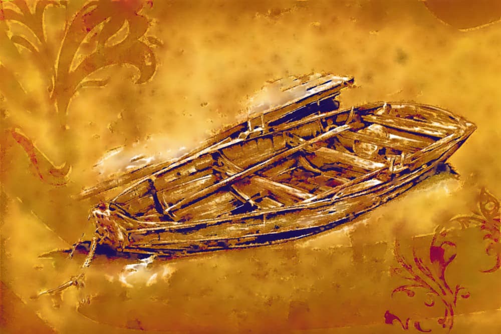 Weathered Golden Boat by Rafal Kulik — canvas wall art