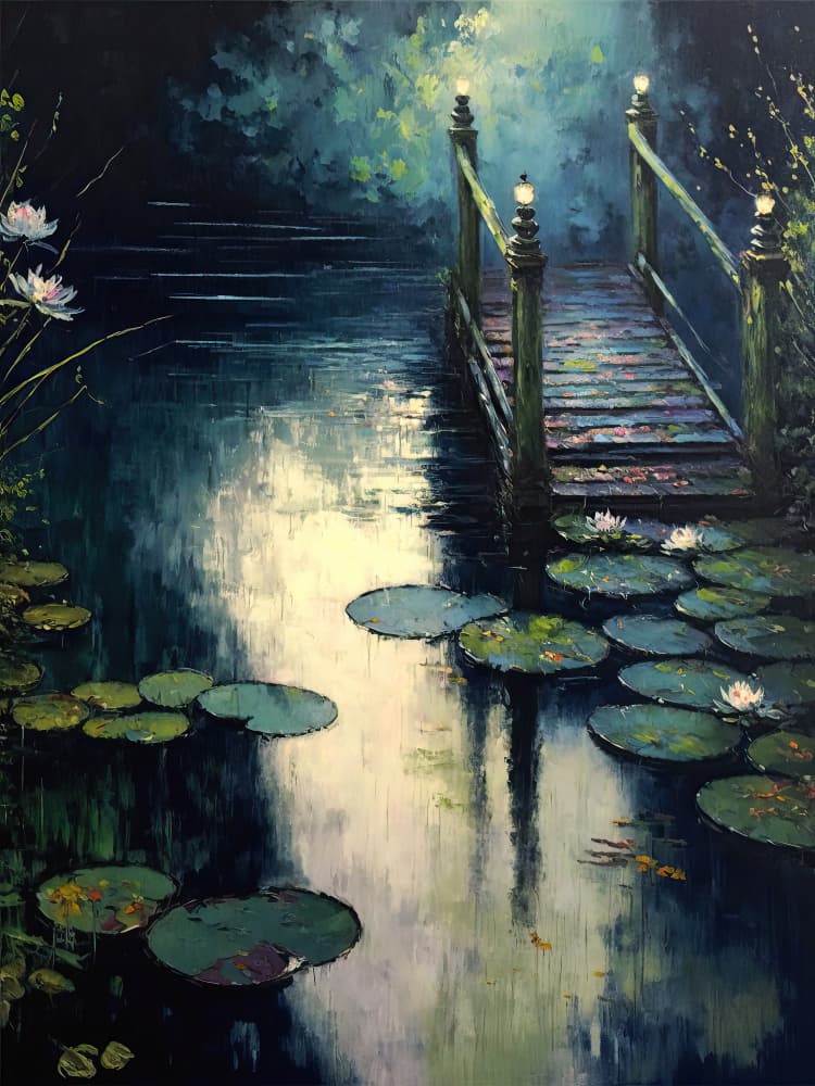 Twilight Bridge by Treechild — canvas wall art