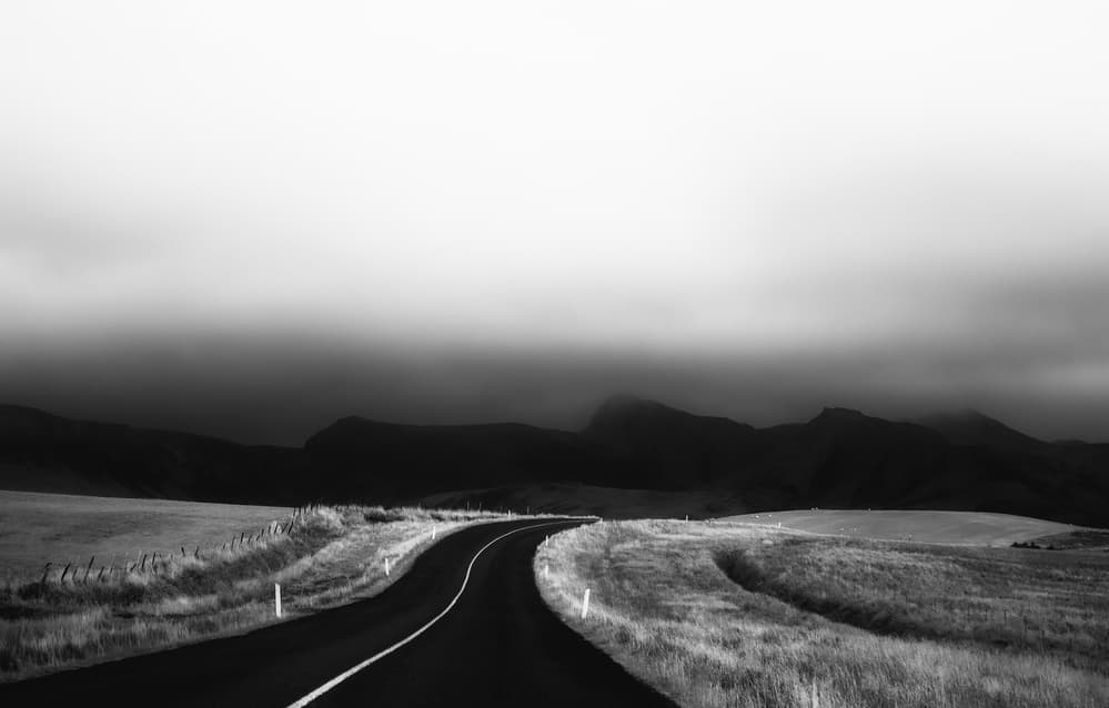 Winding Road Dark Mountains by swapnil deshpande — canvas wall art