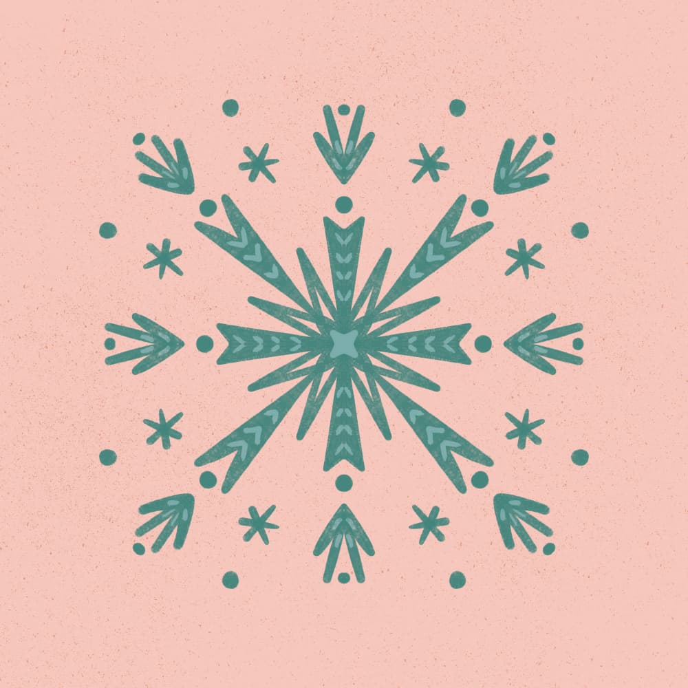 Modern Folk Snowflake by Angela Minca — canvas wall art