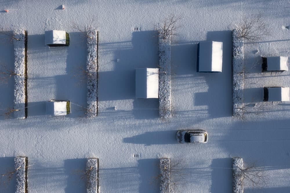 Winter Shadows Aerial View by Xiaoyang Wang — canvas wall art