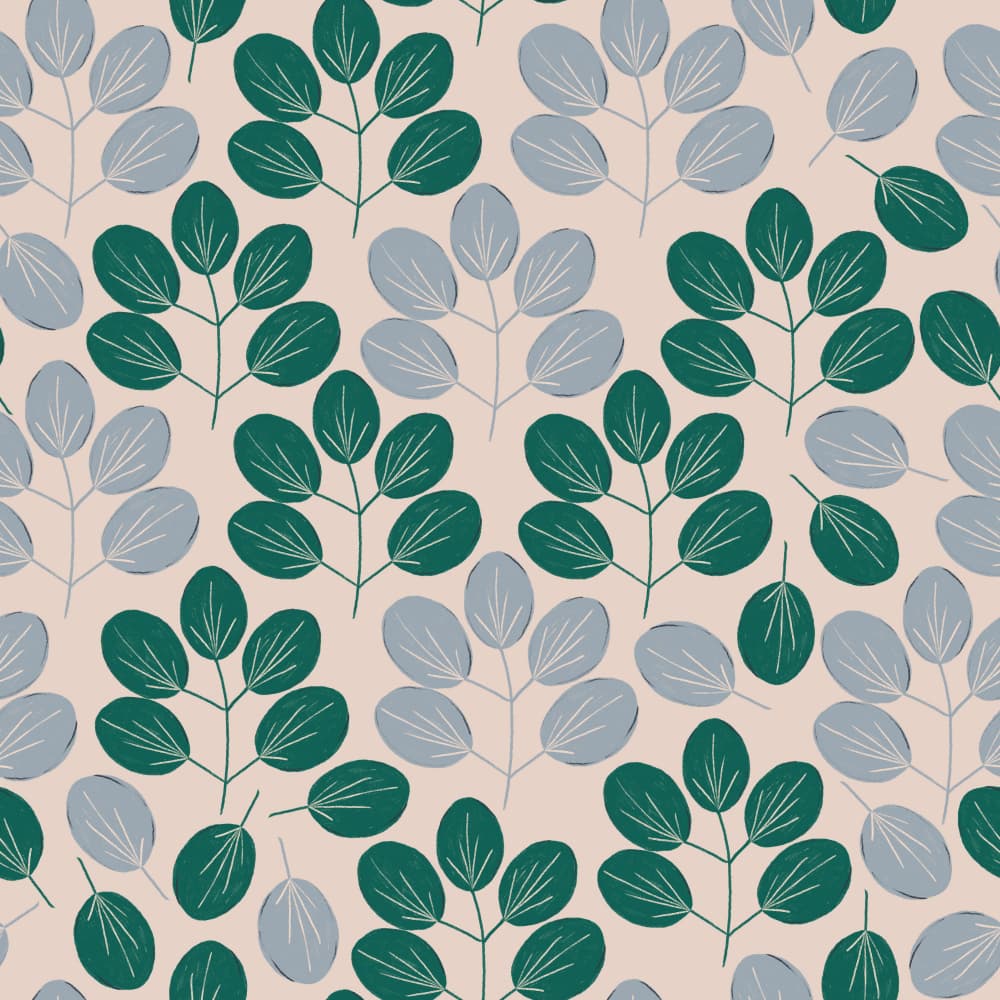 Calm Botanical Leaf Pattern by Menina Lisboa — canvas wall art