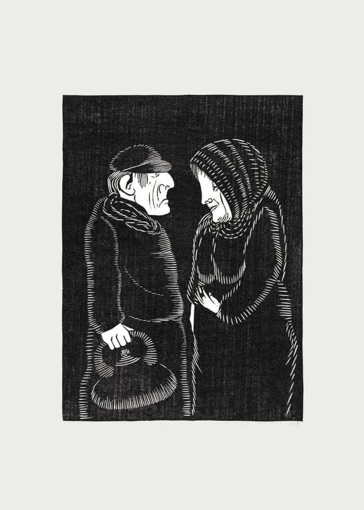 Fantastical Man and Woman by Samuel Jessurun — canvas wall art