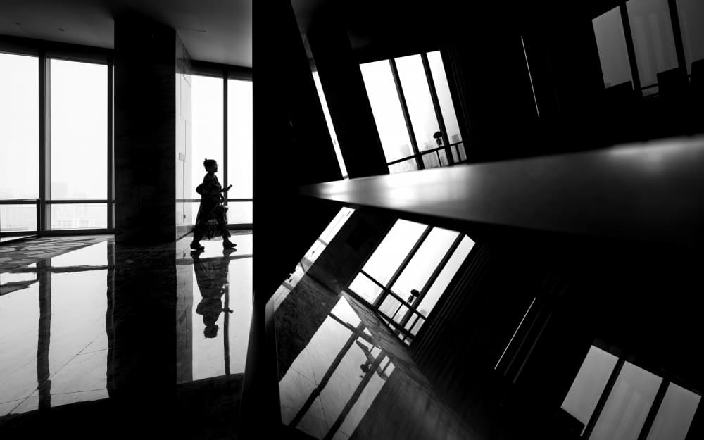 Silhouette in Architecture by R Suguri — canvas wall art