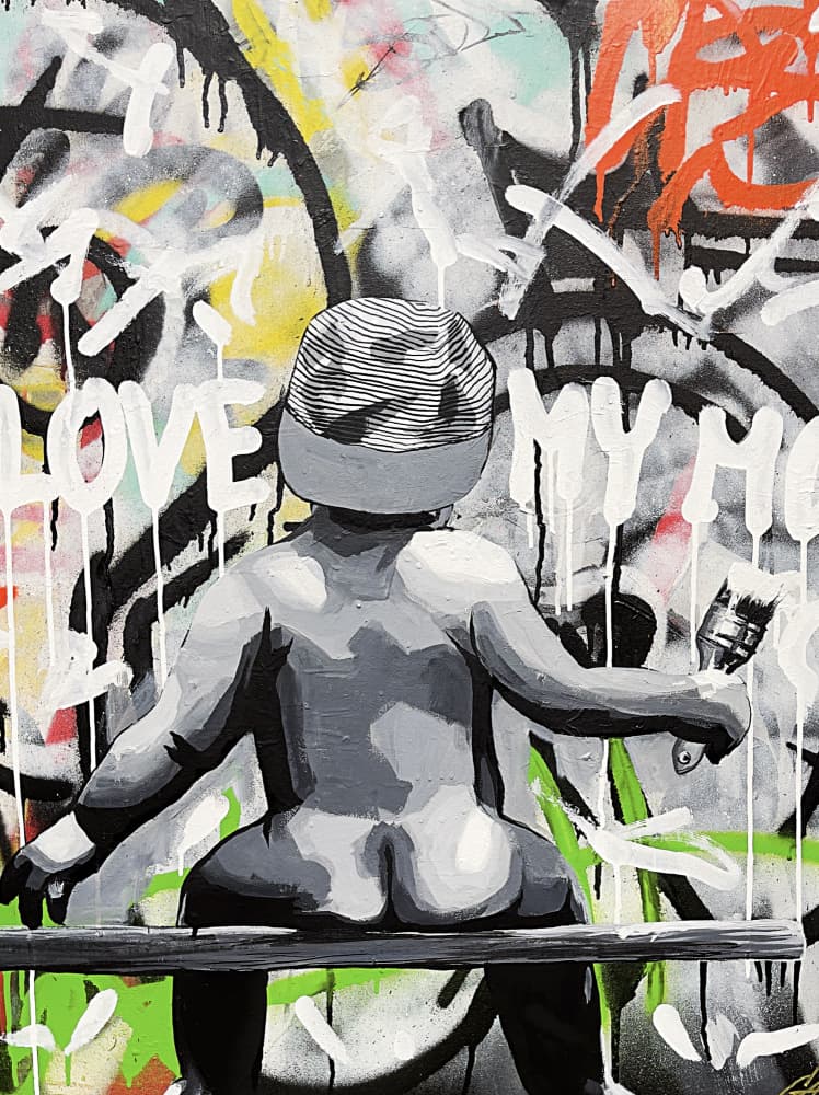 Young Graffiti Painter by Suzan Habib — canvas wall art