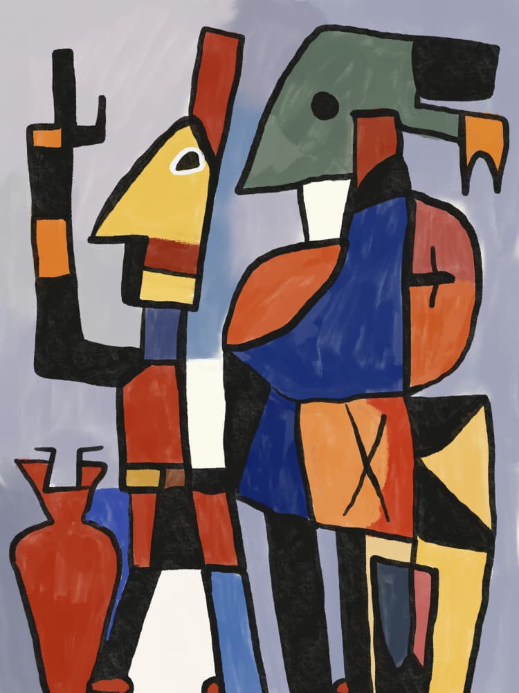 Vibrant Geometric Figures by Little Dean — canvas wall art