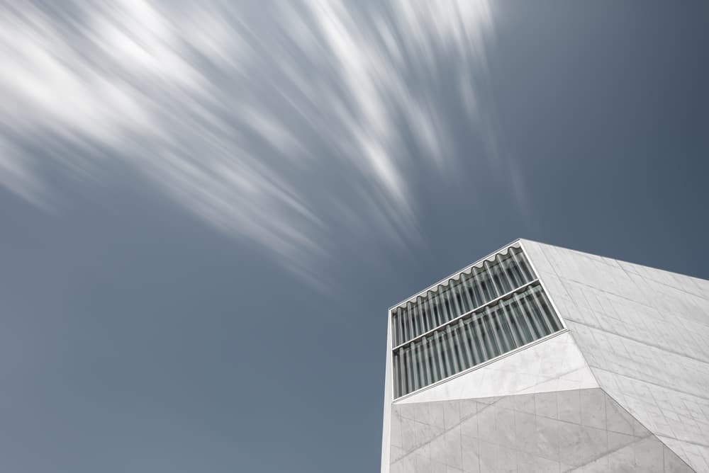 Geometric Building Sky by Mike Kreiten — canvas wall art