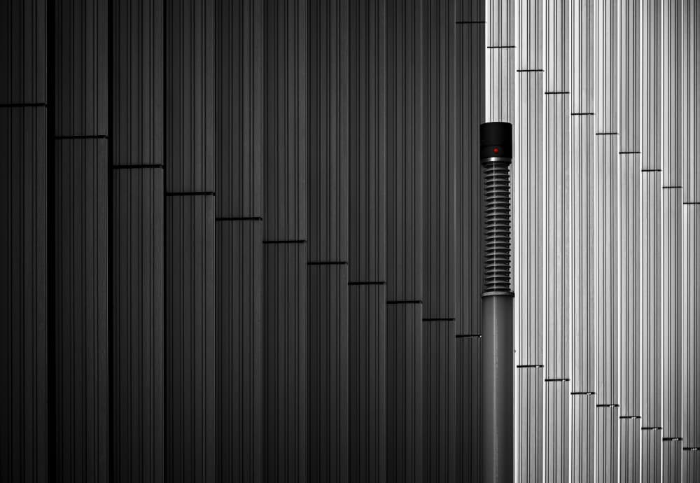 Monochrome Ribbed Column by Wim Schuurmans — canvas wall art
