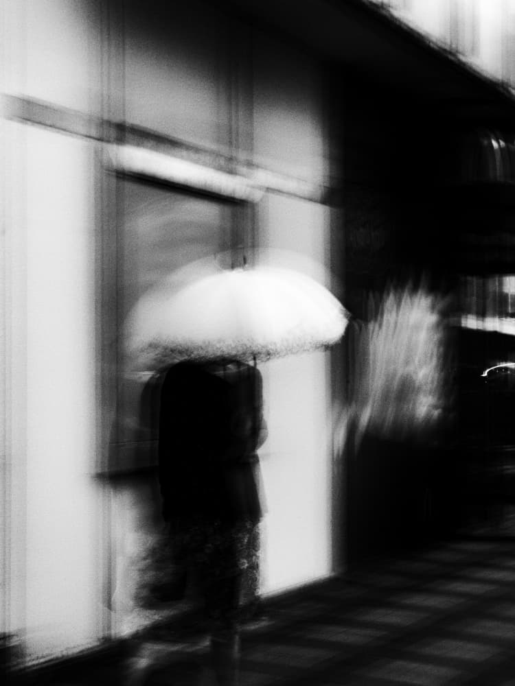 Blurred Urban Umbrella by Kenta Tamura — canvas wall art