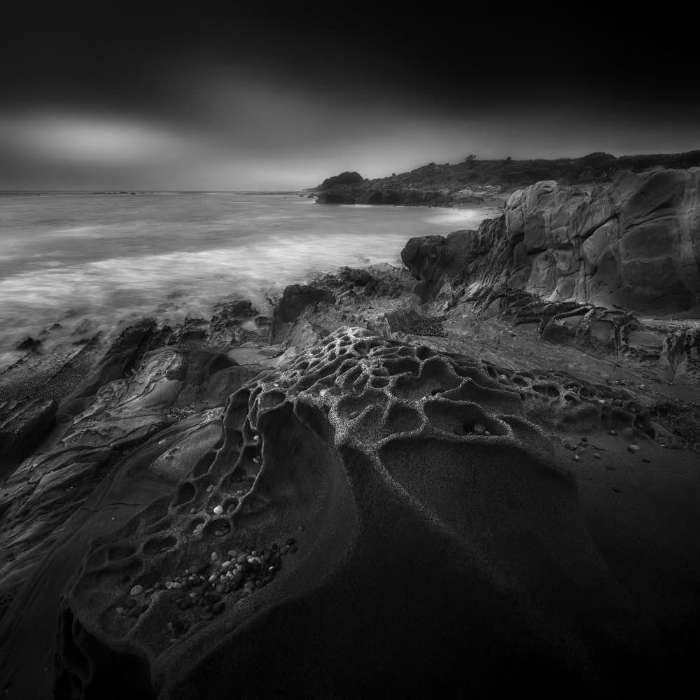 Dramatic Shoreline Rocks by Aidong Ning — canvas wall art
