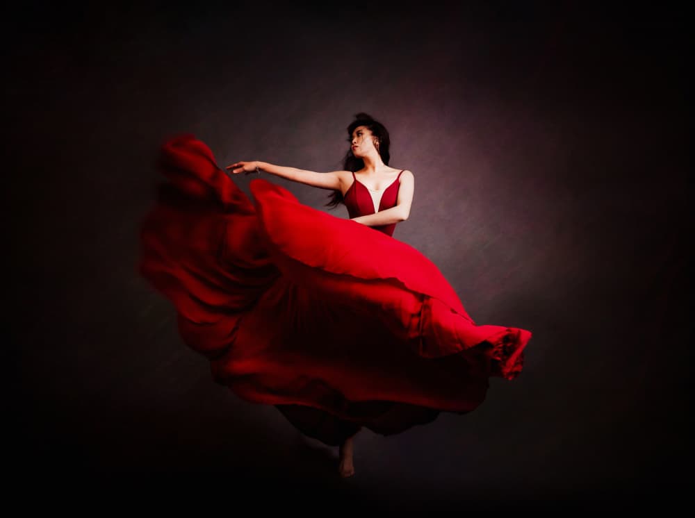 Elegant Red Movement by Mia Meng — canvas wall art