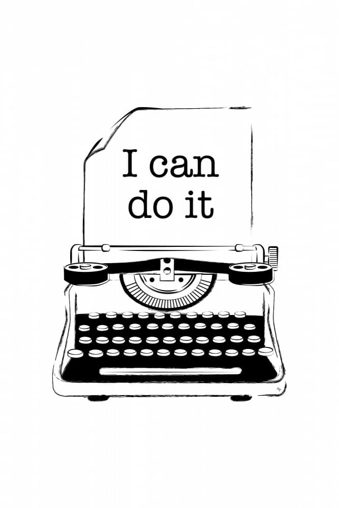 Vintage Typewriter Motivation by Martina — canvas wall art