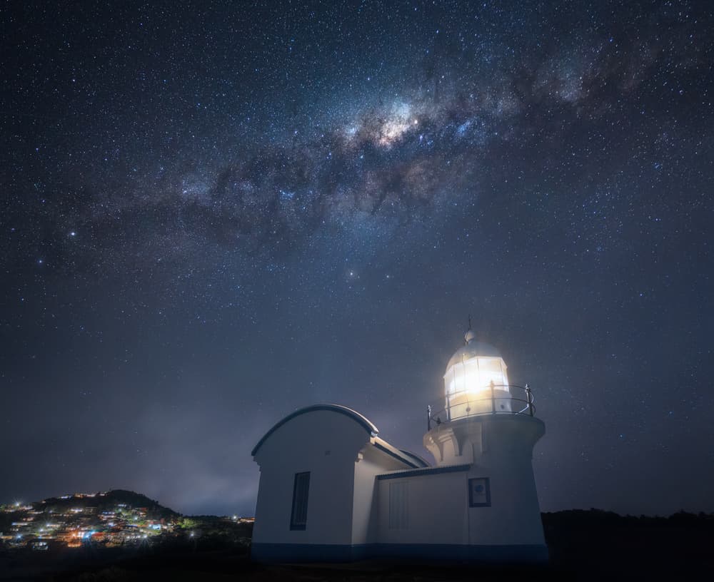 Milky Way Lighthouse by Jingshu Zhu — canvas wall art