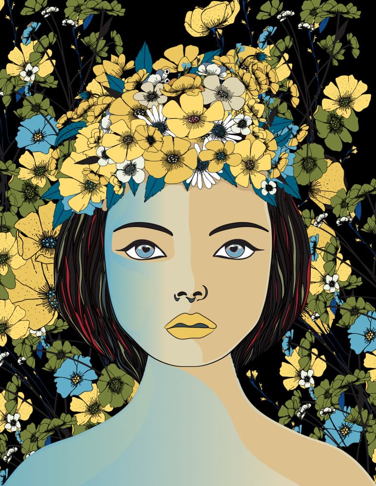 Floral Crown Duality by Nicholas — canvas wall art
