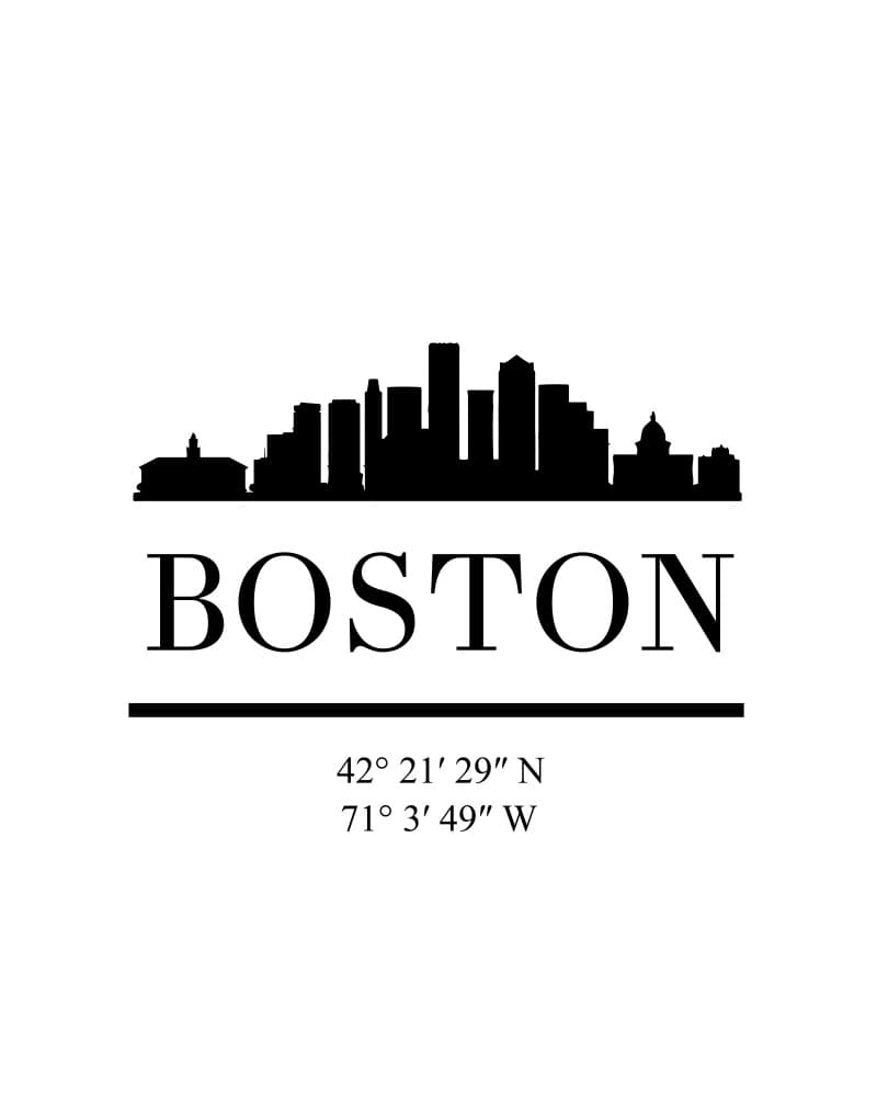 Boston Skyline Coordinates by Emiliano Deificus — canvas wall art