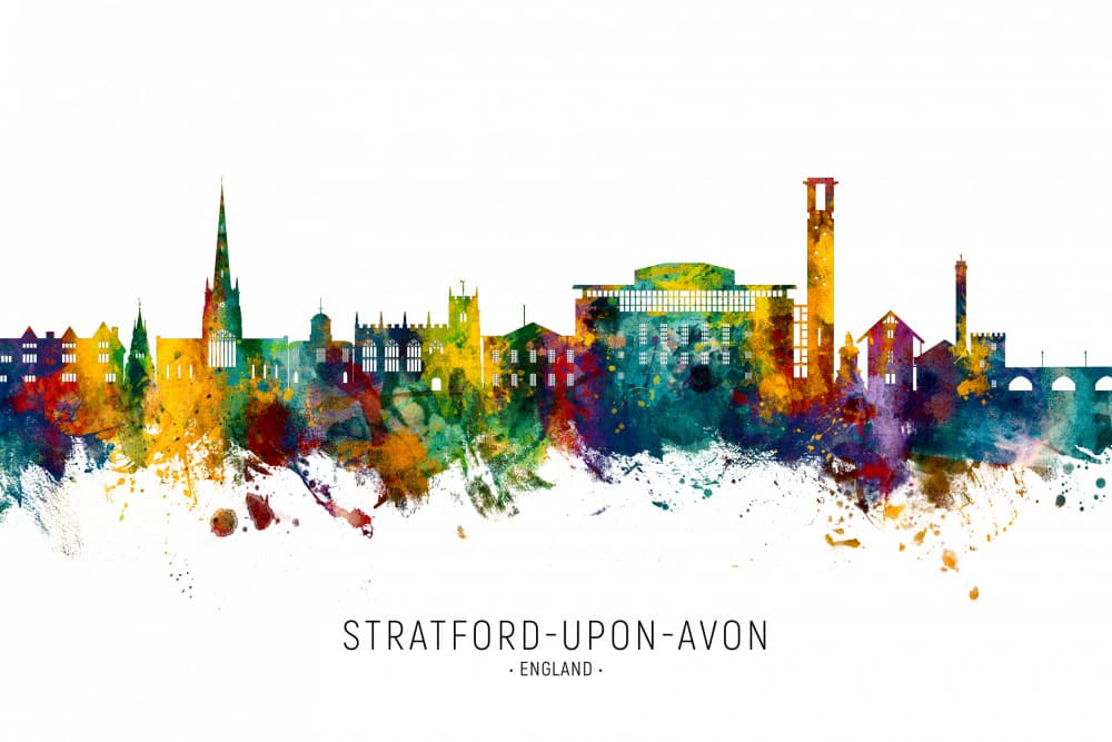 Stratford Upon Avon Skyline by Michael Tompsett — canvas wall art