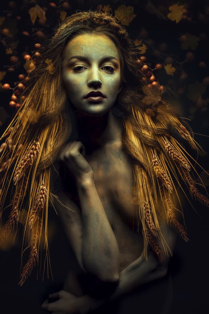 Autumn Goddess Portrait by Siegart — canvas wall art