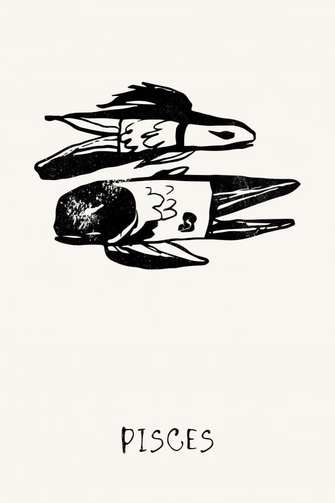 Pisces Zodiac Fish by Treechild — canvas wall art