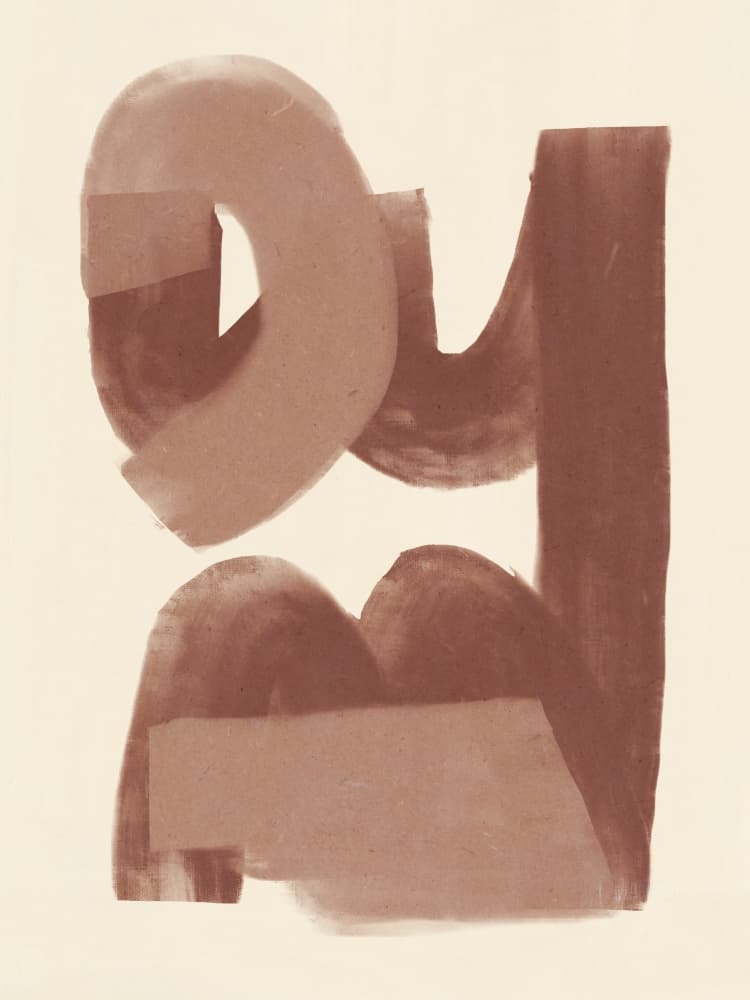 Organic Sepia Shapes by Little Dean — canvas wall art