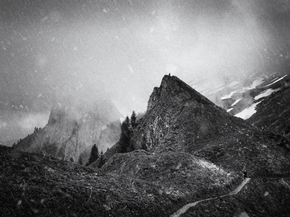 Misty Mountain Trail by Uschi Hermann — canvas wall art