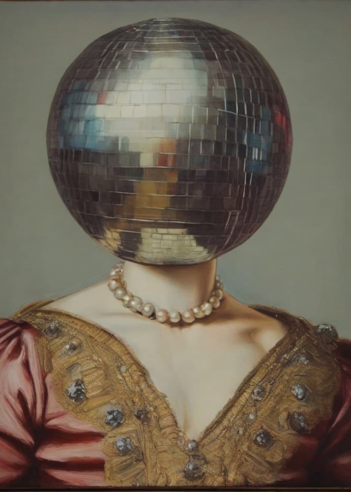 Glamorous Disco Portrait by The Art Concept — canvas wall art
