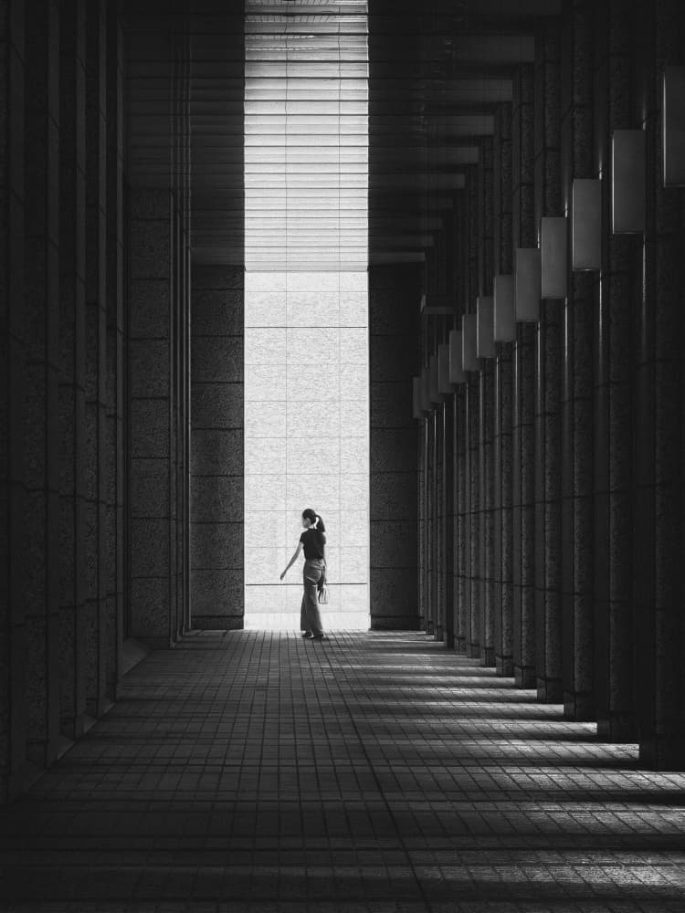 Woman In Architectural Light by Eiji Yamamoto — canvas wall art