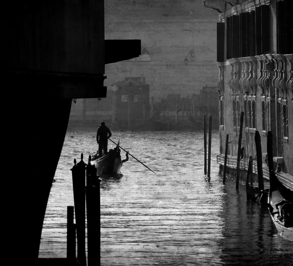 Gondolier On Venice Canal by annehedelin — canvas wall art