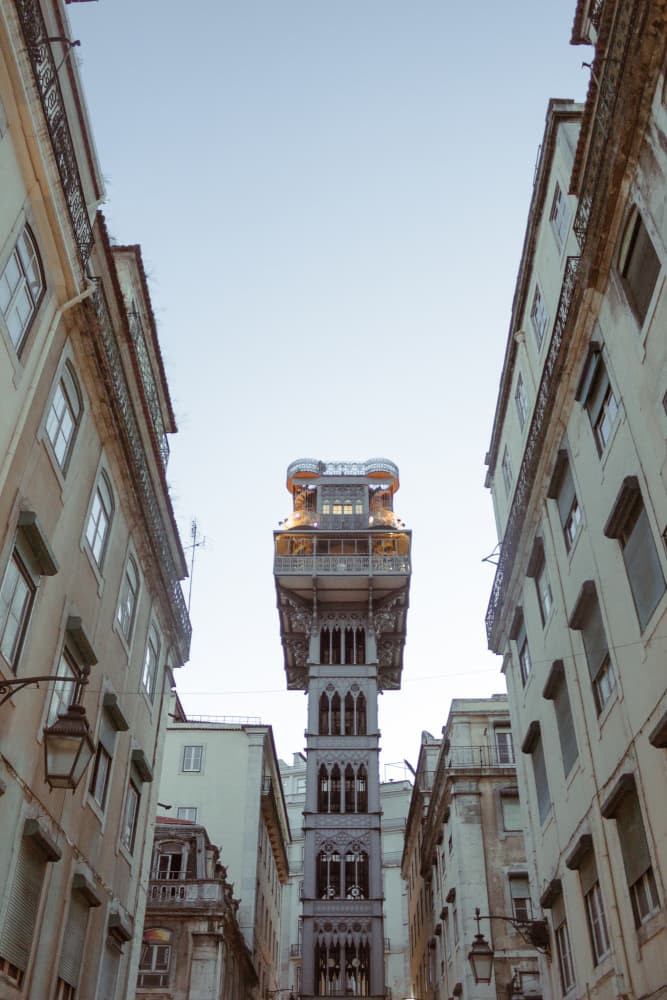Santa Justa Lift Lisbon by Aimee Giles — canvas wall art
