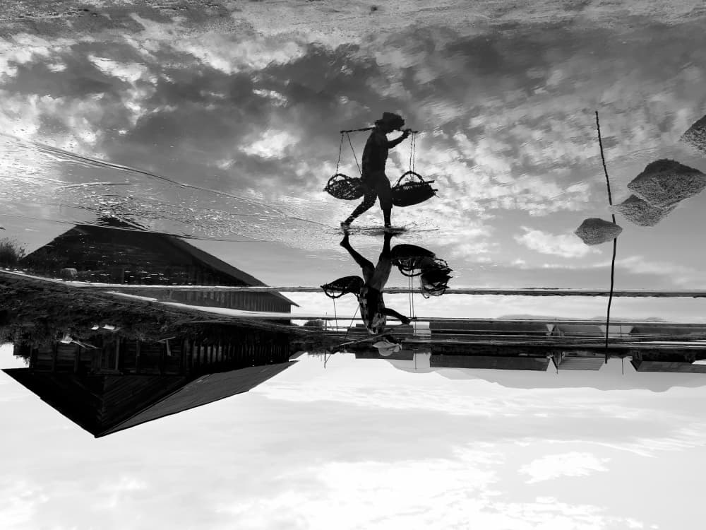 Reflected Salt Worker by Ilana Lam — canvas wall art