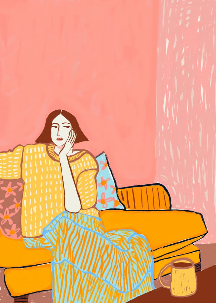 Thoughtful Woman At Home by Sharyn Bursic — canvas wall art