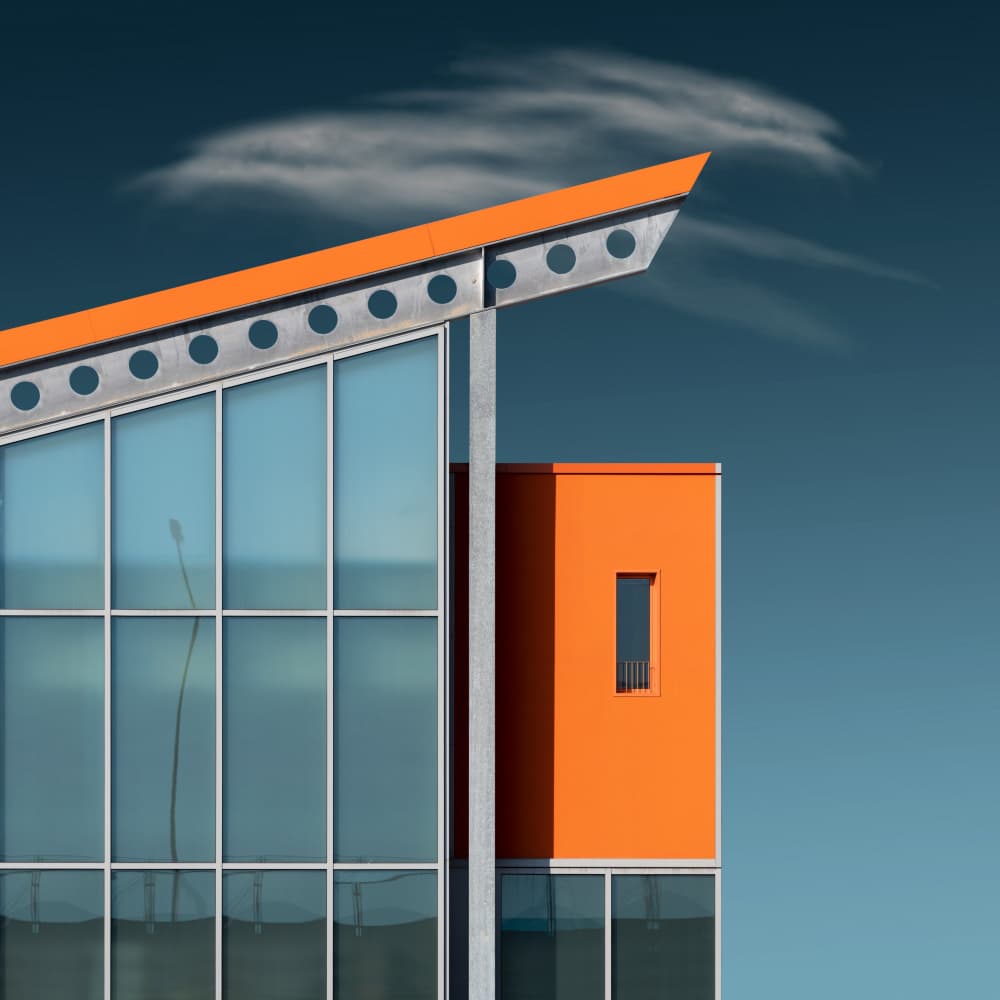 Modern Orange Architecture by Andrea Comari — canvas wall art