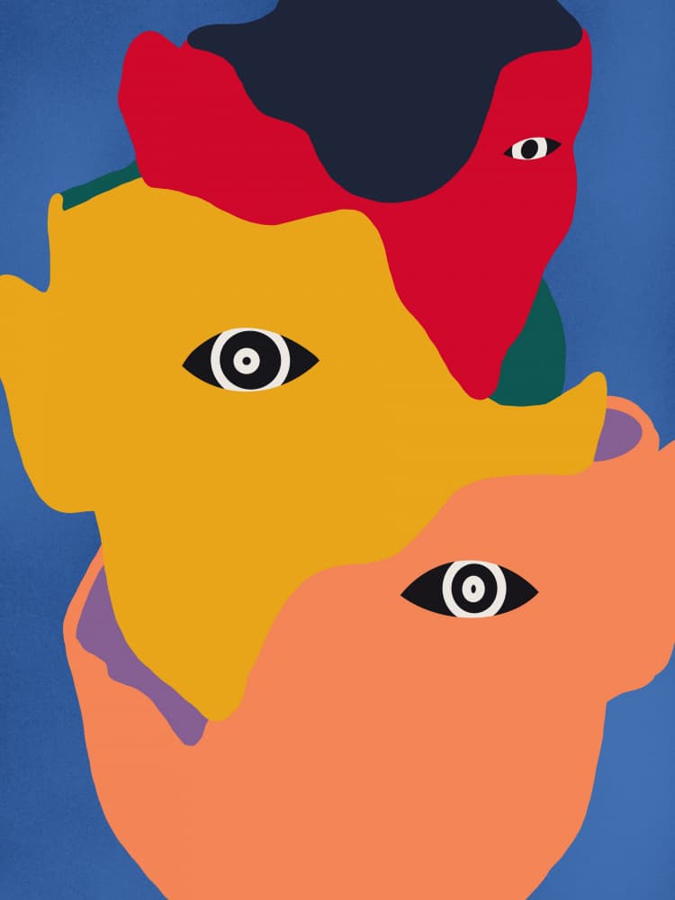 Abstract Layered Faces by Little Dean — canvas wall art