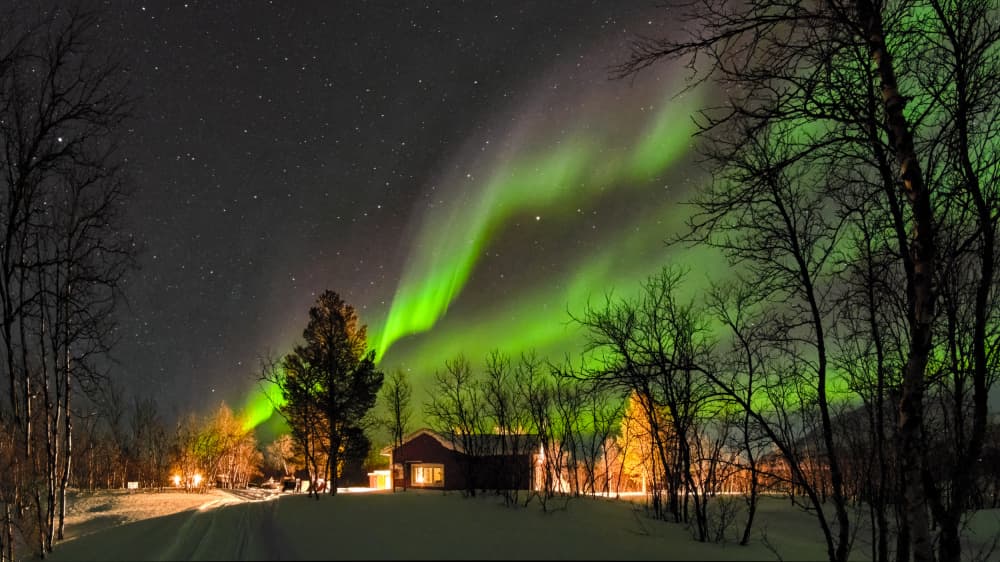 Northern Lights Cabin by Gianluca Li Causi — canvas wall art