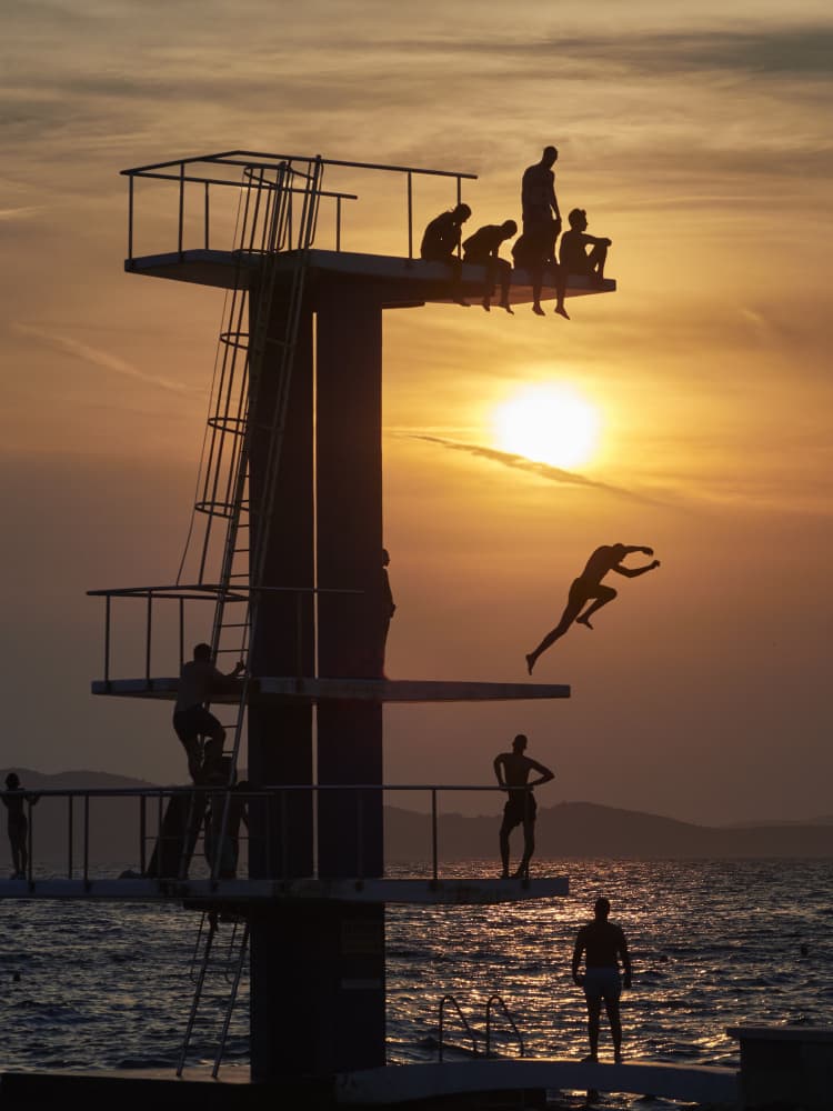 Golden Hour Diving by Marko Buntic — canvas wall art