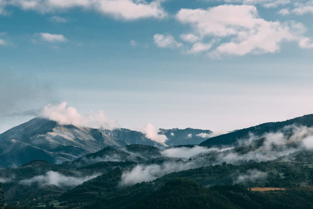 Misty Mountain Peaks by Javier Pardina — canvas wall art
